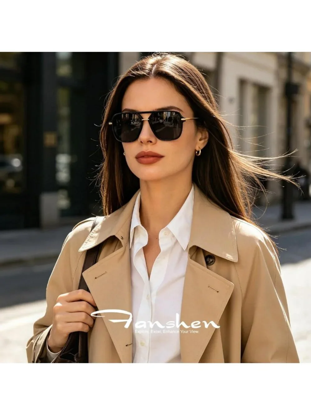 Trendy Polarized Square Aviator Sunglasses for Men & Women - UV Protection